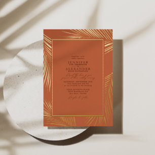  Boho Beach Coastal & RSVP QR Code Wedding Gold