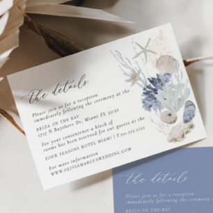 Boho Beach Elegant Wedding Details Enclosure Card