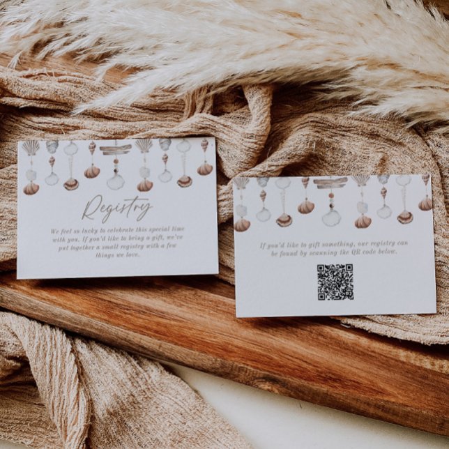 Boho Beach Registry QR Code Enclosure Card (Creator Uploaded)