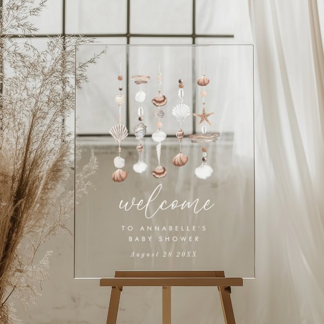 Boho Beach Shell Acrylic Sign (Zazzle Boho Beach Shell Acrylic Sign)