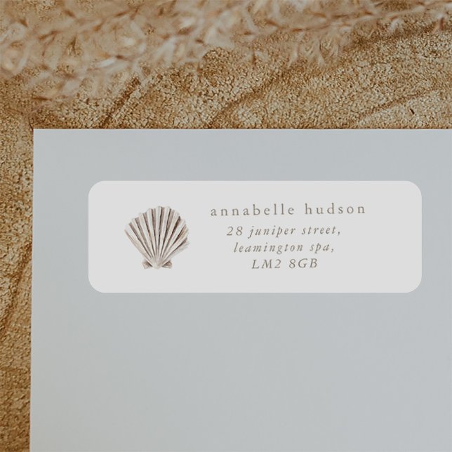 Boho Beach Shell Baby Shower (Zazzle Boho Beach Shell Baby Shower Label)