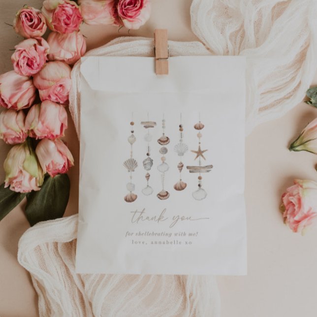 Boho Beach Shell Baby Shower Favour Bags (Zazzle Ocean Shell Baby Shower Favor Bag)