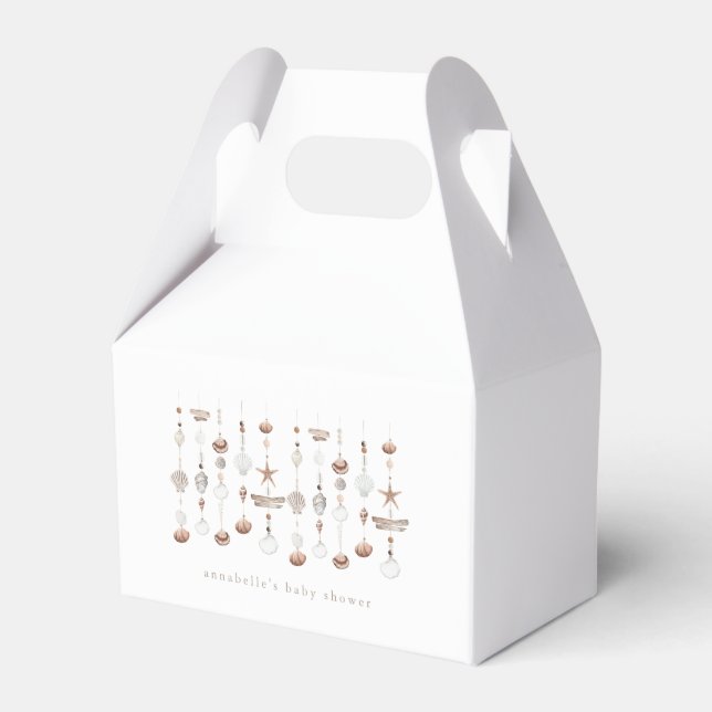 Boho Beach Shell Baby Shower Favour Box (Front Side)