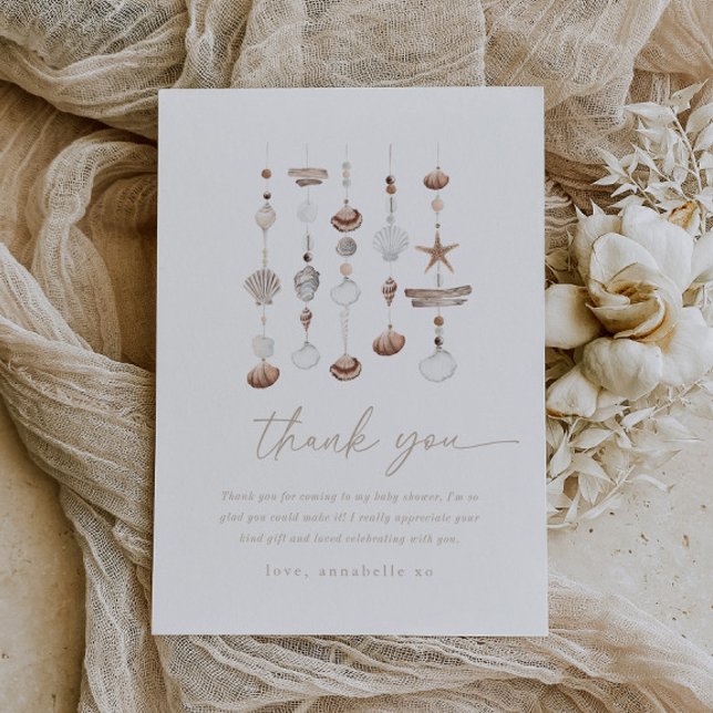 Boho Beach Shell Baby Shower Thank You Card (Zazzle Ocean Shell Baby Shower Thank You)