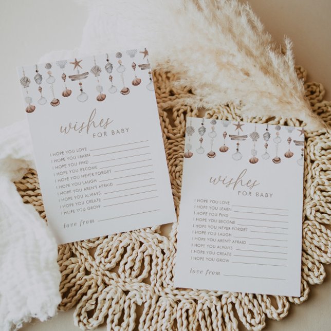 Boho Beach Shell Wishes for Baby Card (Zazzle Boho Beach Shell Wishes for Baby Card)