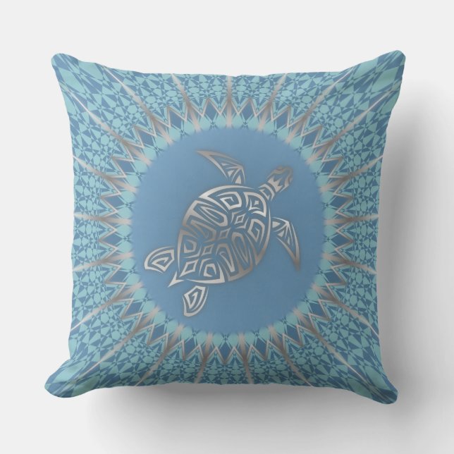 Boho Beach Themed Turtle Cushion (Front)