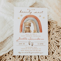 Boho Bear Baby Shower Invitation | Bear Baby