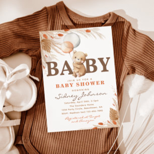Boho Bear Baby Shower Invitation   Bear Shower