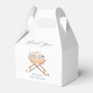 Boho Bear Bassinet Toy Boy Baby Shower Favour Box