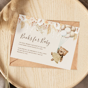 Boho Bear Book Request Baby Shower Enclosure Card