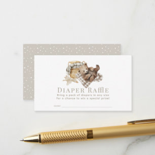 Boho Bear Cub Blanket Diaper Raffle Ticket Enclosure Card