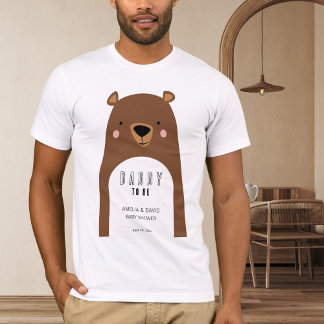 Boho Bear Daddy To Be Neutral Baby Shower T-Shirt