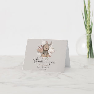 Boho Bear Folded Thank You Card