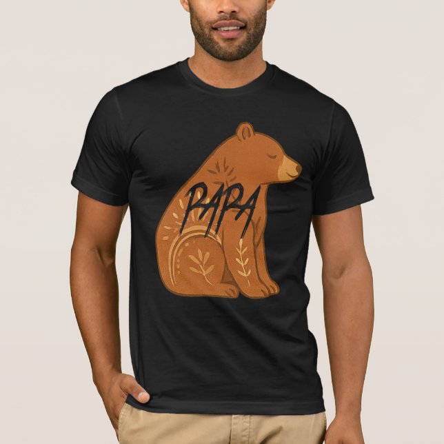  Boho Bear Papa T-Shirt (Front)