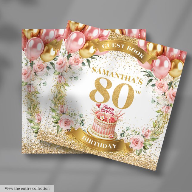  Boho Beautiful 80th Birthday Sign-In Guest Book ( Boho Beautiful 80th Birthday Sign-In Guest Book)