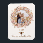 Boho Bee Watercolor Wildflower Custom Photo Mum Magnet<br><div class="desc">With a boho watercolor floral design and honey bee graphic these photo magnets are perfect for Mothers Day. Find matching items in my shop.
Stock photo from Freepik</div>