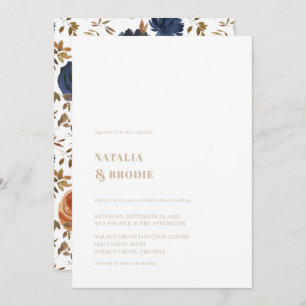 Boho Beige and Floral Wedding Invitation