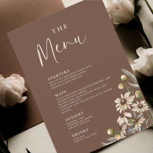 Boho Beige Botanical Wedding Menu