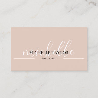 Boho Beige Calligraphy Script QR code  Business Card