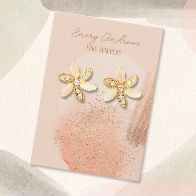 Boho Beige Designer Jewellery Earring Holder Displ Business Card (Creator Uploaded)