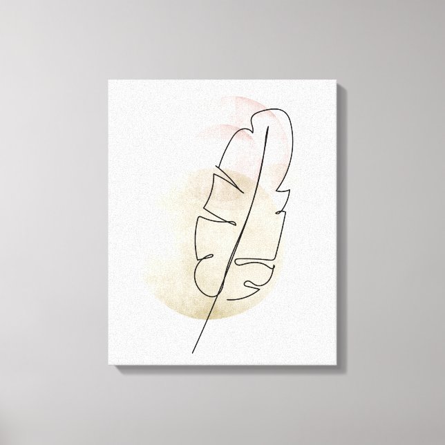 Boho beige feather  canvas print (Front)