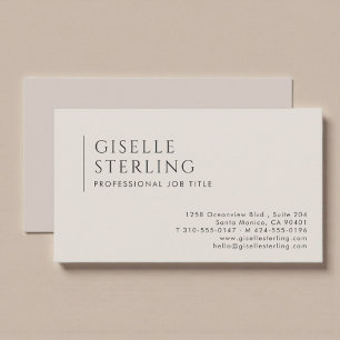 Boho Beige Minimalist Professional Business Card
