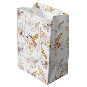 Boho Beige, Pampas Grass Terracotta Watercolour We Medium Gift Bag