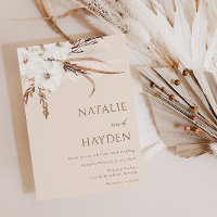 Boho Beige White Floral All Seasons Wedding