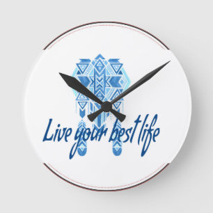 Boho Best Life Round Clock