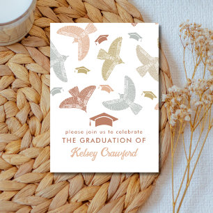 Boho Birds Cute Graduation Party Insert