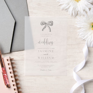Boho Black Wedding Vellum Invitations