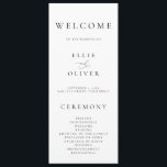 Boho Black & White Elegant Minimalist Wedding Programme<br><div class="desc">Beautiful boho,  minimalist and classic,  our Black and White Minimalist Wedding Program will be beautiful for your order of service. Fully customisable with all of your wedding program information.</div>