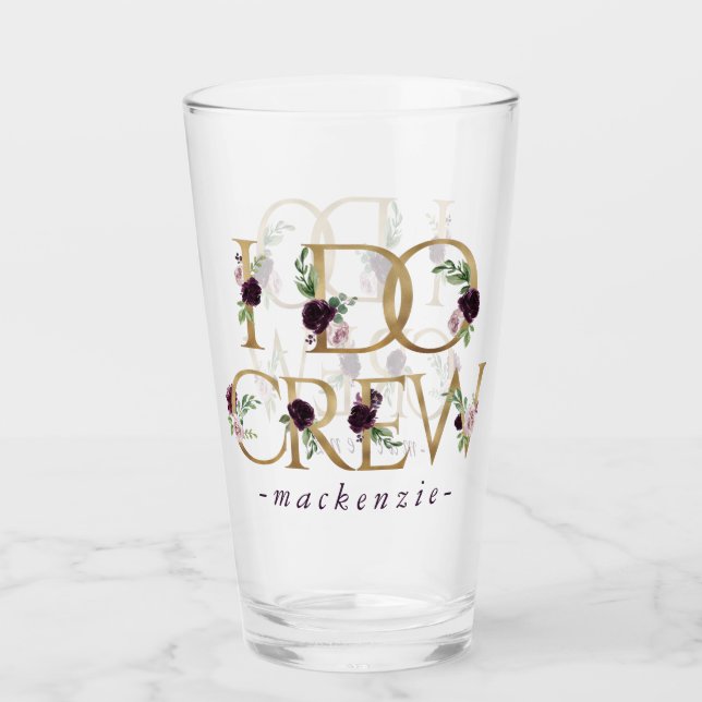 Boho Bling | Bachelorette Bridal Party I Do Crew Glass (Front)