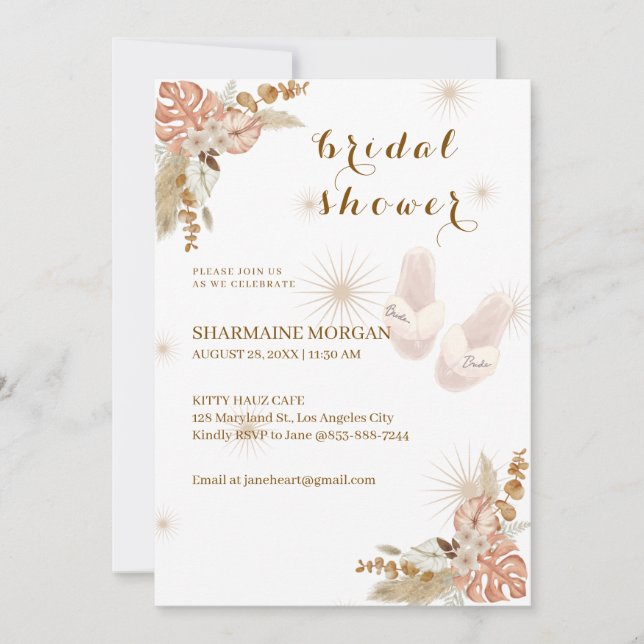 Boho Bliss Bridal Shower Invitation (Front)