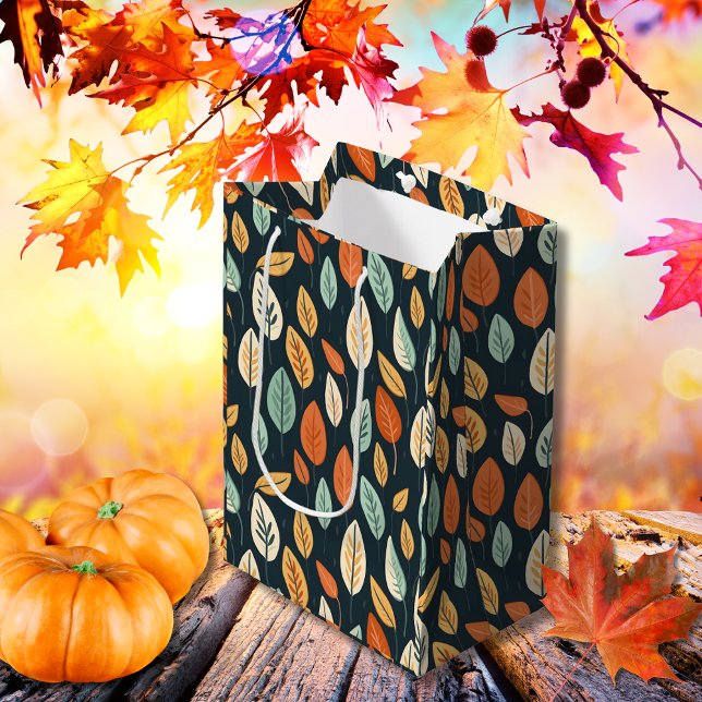 Boho Bliss Fall Leaves  Medium Gift Bag (Boho Bliss Fall Leaves Medium Gift Bag)