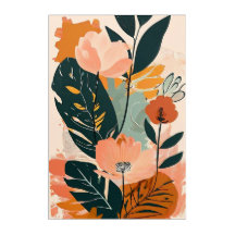 Boho Bliss - Minimalist Abstract Floral Print