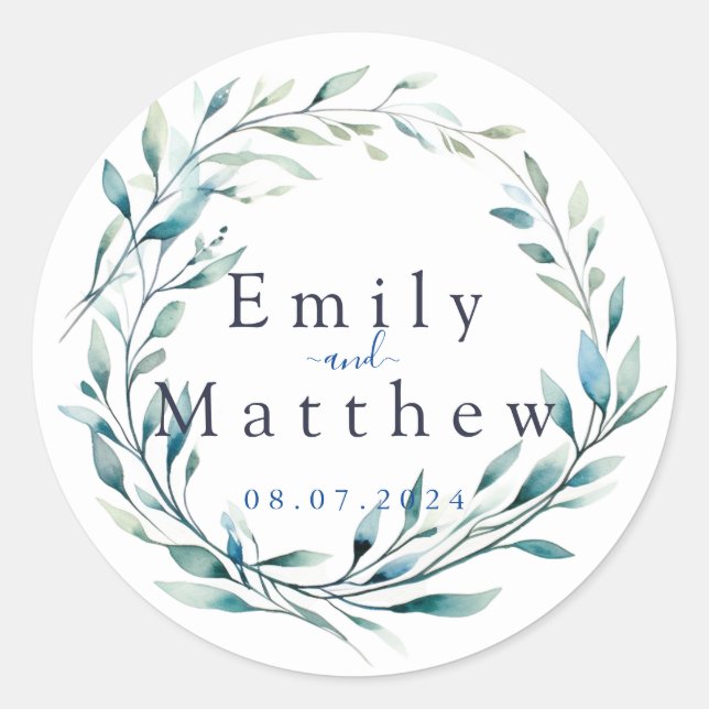 Boho Bliss Wedding Classic Round Sticker (Front)