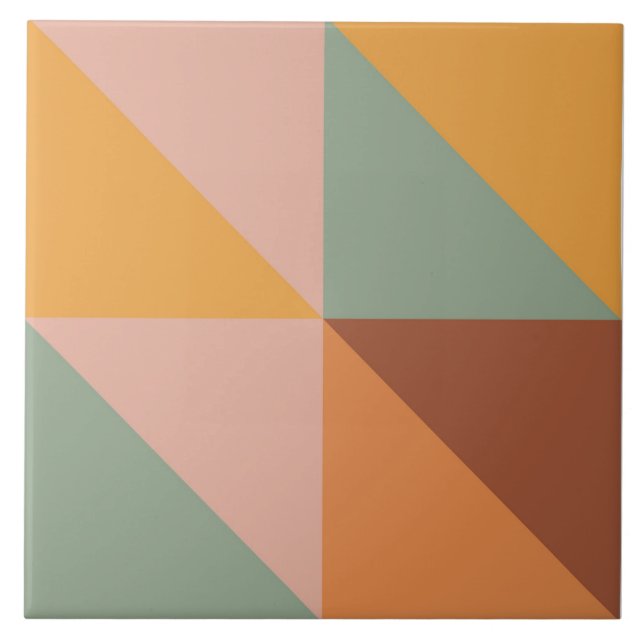 Boho Blocks Floral  Tile (Front)
