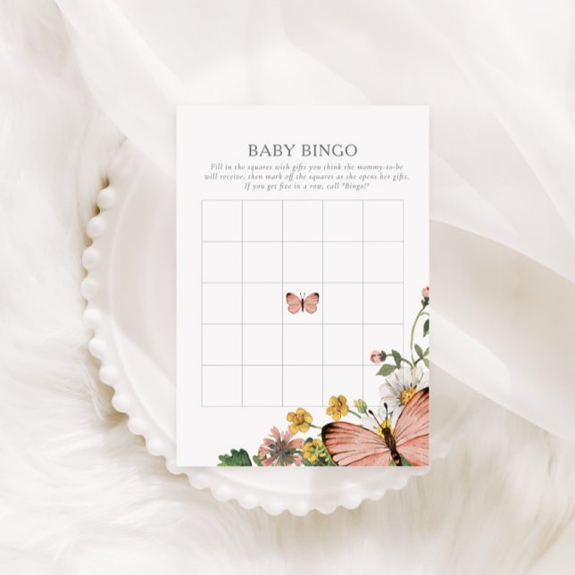Boho Bloom Spring Wildflower Baby Bingo Game (Creator Uploaded)