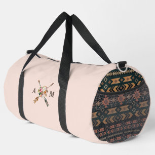 Boho Blooms and Arrows Monogrammed Duffle Bag