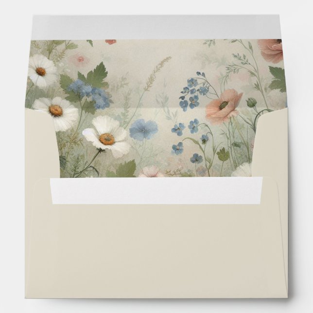 Boho Blooms and Vintage Vows Wedding Envelope (Back (Bottom))