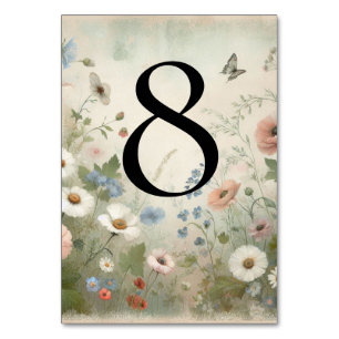 Boho Blooms and Vintage Vows Wedding Table Number