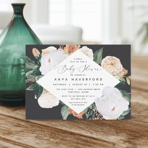 Boho Blooms   Elegant Floral Baby Shower Invitation