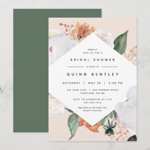 Boho Blooms Elegant Floral Bridal Shower Invitation