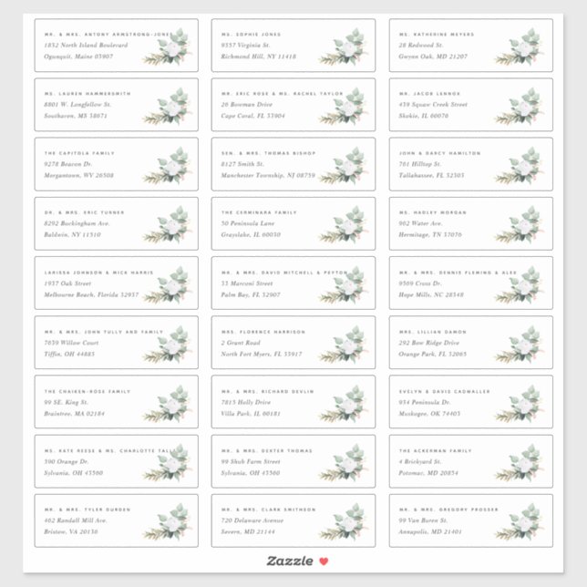 Boho Blooms | Individual Guest Address Labels (Sheet)