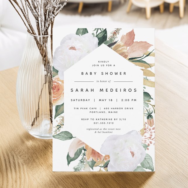 Boho Blooms | Modern Floral Baby Shower Invitation (Creator Uploaded)