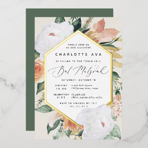 Boho Blooms Modern Floral Bat Mitzvah