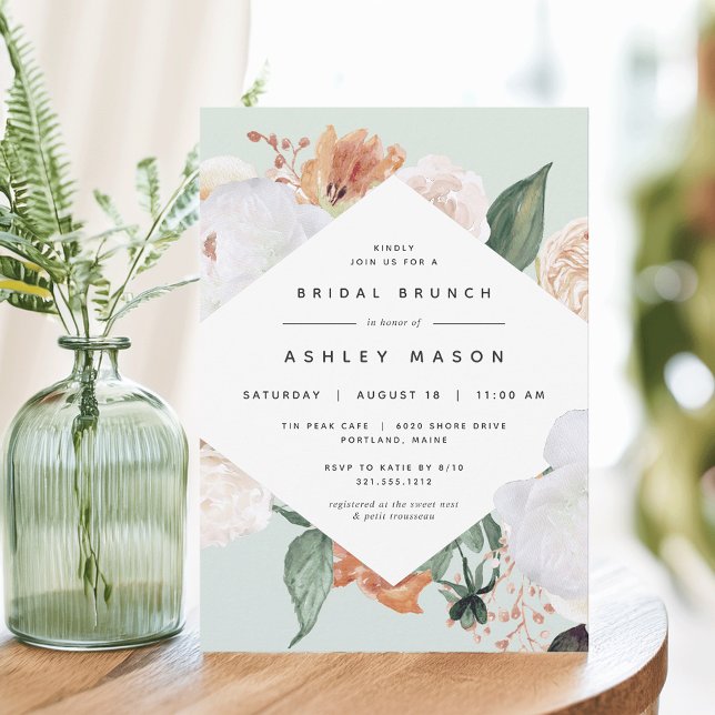 Boho Blooms | Modern Floral Bridal Shower Brunch Invitation (Creator Uploaded)
