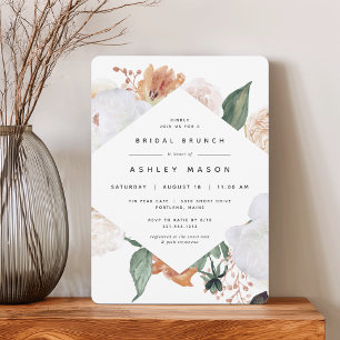 Boho Blooms   Modern Floral Bridal Shower Brunch Invitation