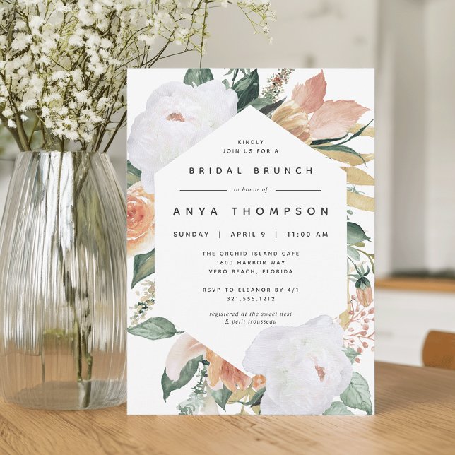 Boho Blooms | Modern Floral Bridal Shower Brunch Invitation (Creator Uploaded)